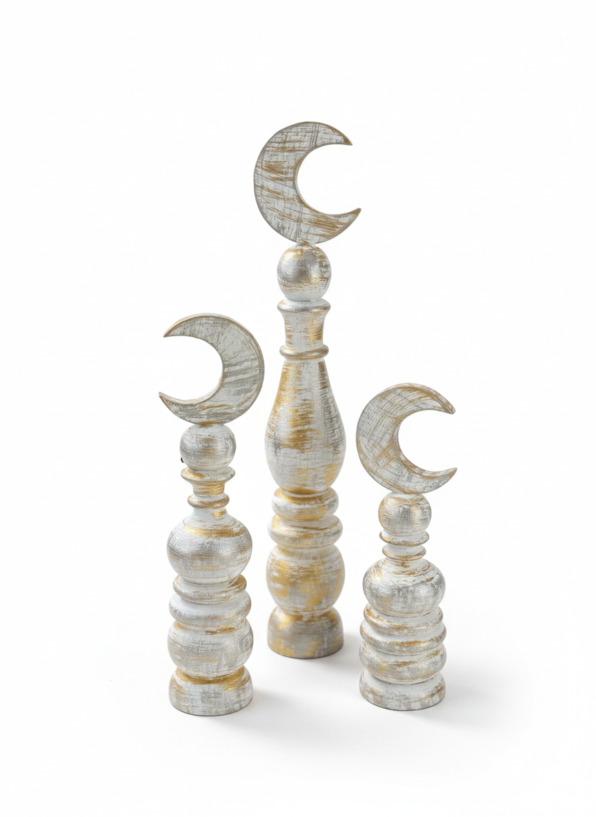 Artisan Crescent Moon Pedestal Trio