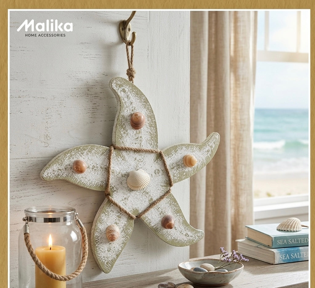Artisanal Hand-Painted Starfish Wall Decor