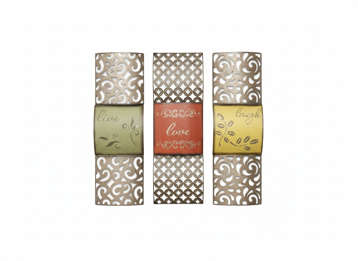 Inspirational Arabesque Metal Wall Art Trio