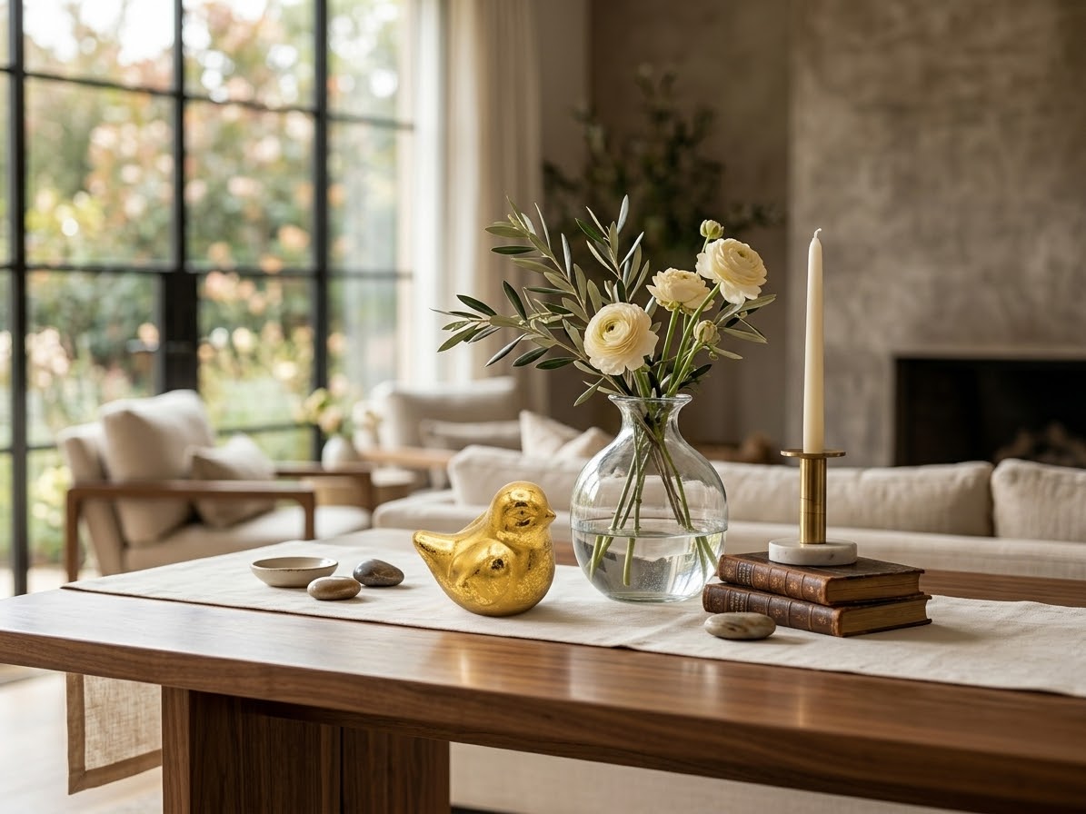 Aurelia 10cm Gilded Speckled Bird Figurine - Luxury Table Decor