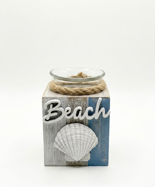 Nautical Wood & Glass Tealight Candle Holder