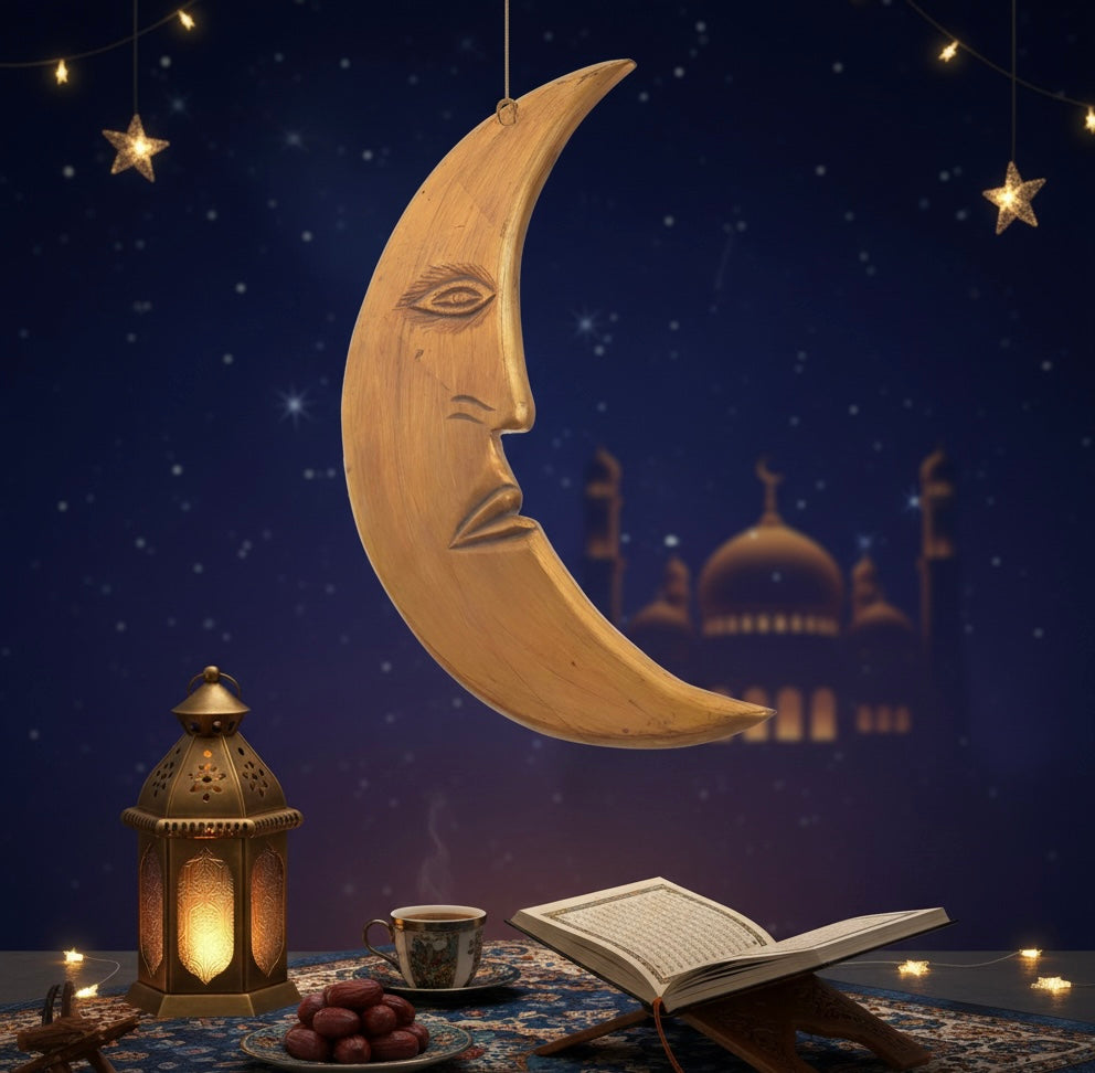 Celestial Gilded Crescent Moon Wall Decor