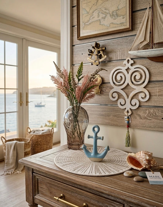 Artisanal Ceramic Anchor Decorative Ornament