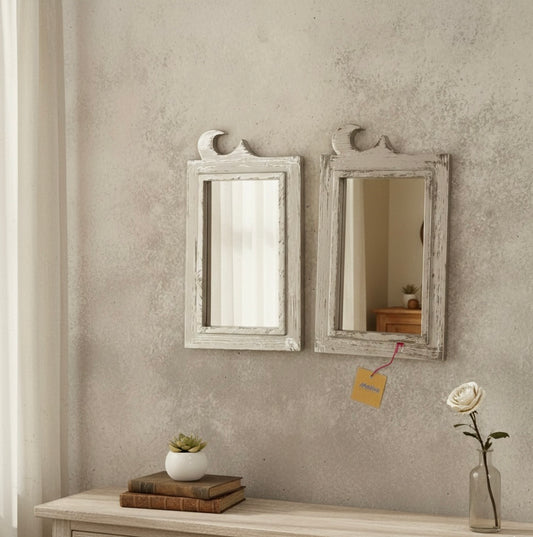 Vintage Silver Crescent Mirrors