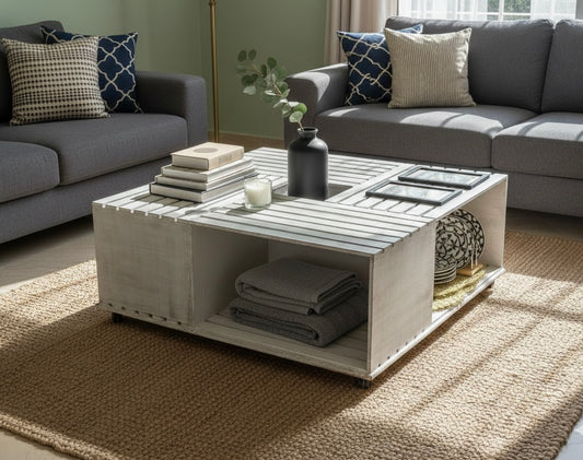Industrial Crate-Style Coffee Table