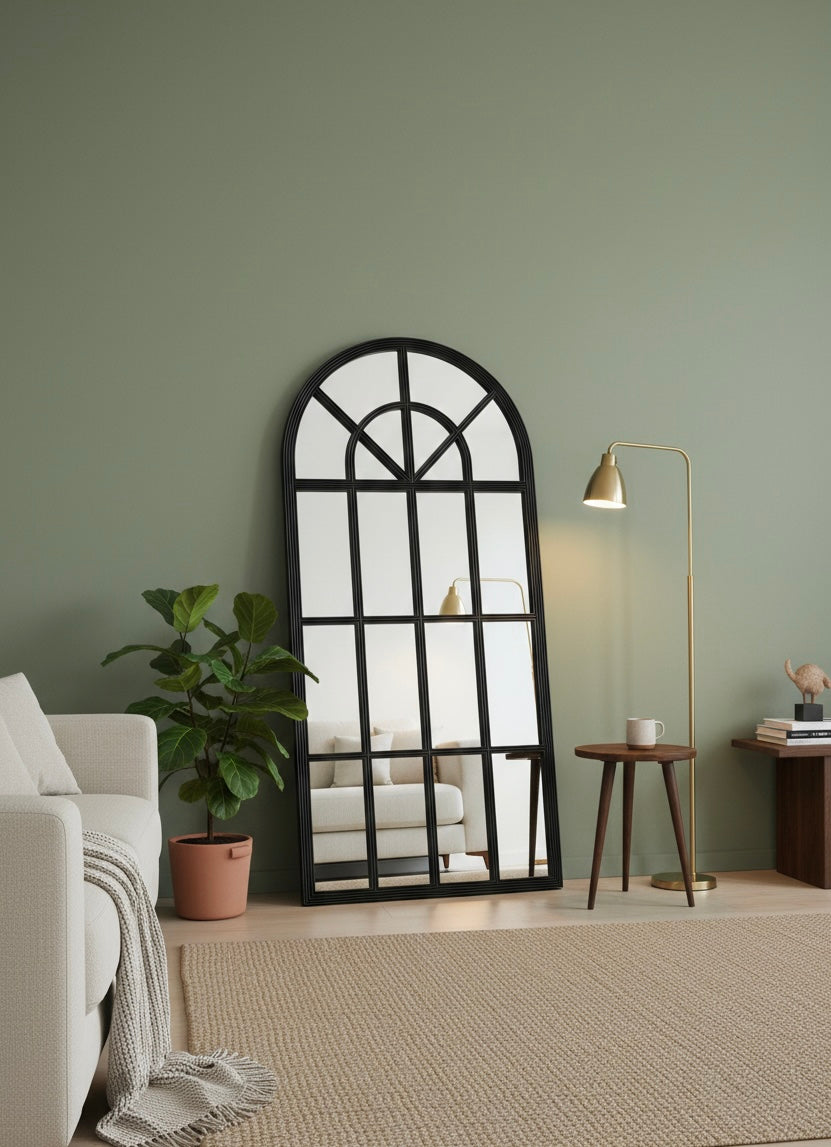 Window-Pane Arch Mirror