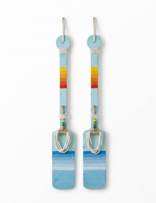 Nautical Starfish & Seashell Wooden Oars (Set of 2)