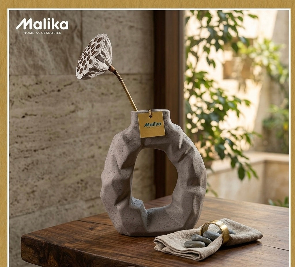 Stone Echo Abstract Sculptural Vase