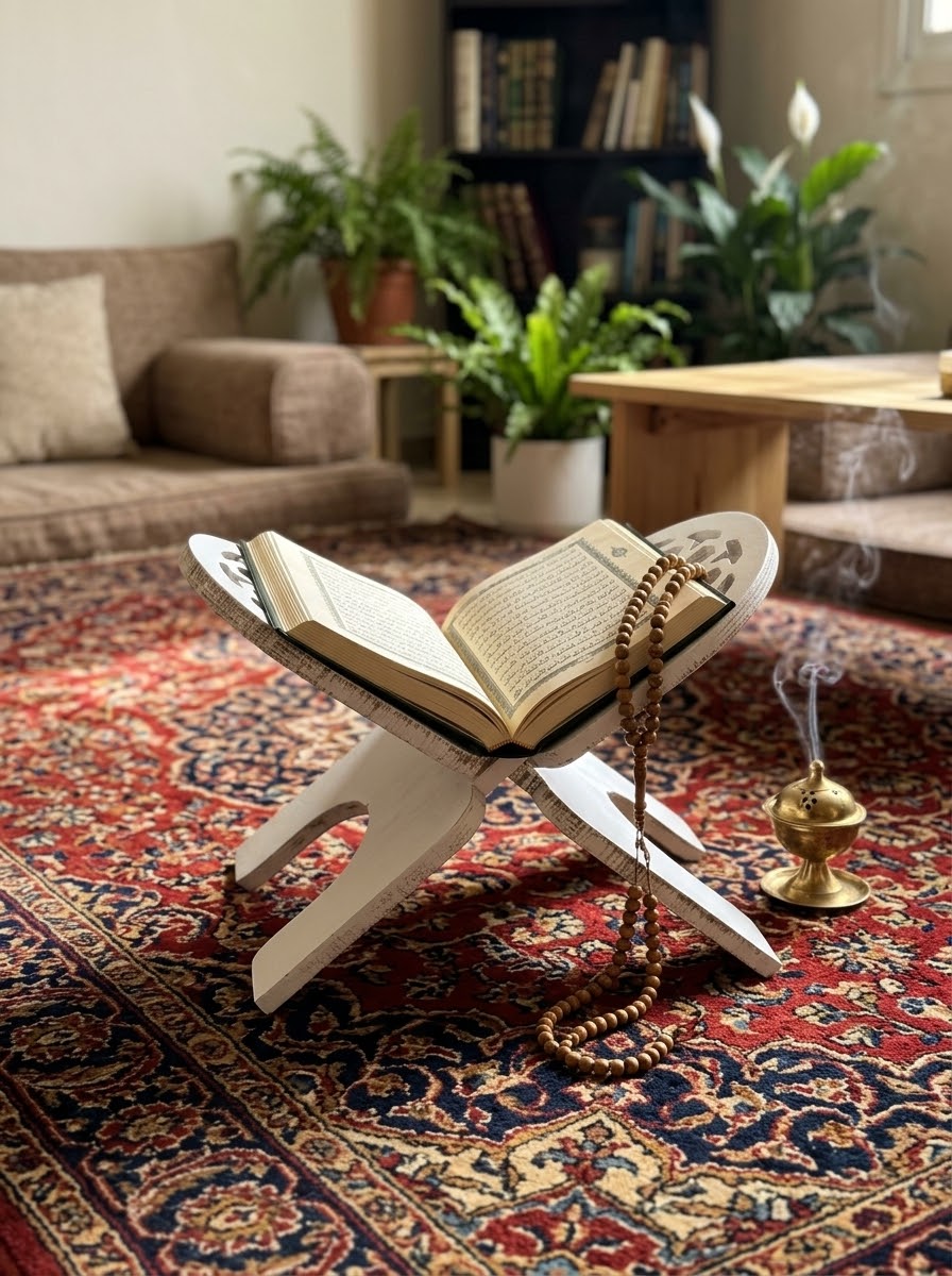Handcrafted Plywood Wooden Quran Stand