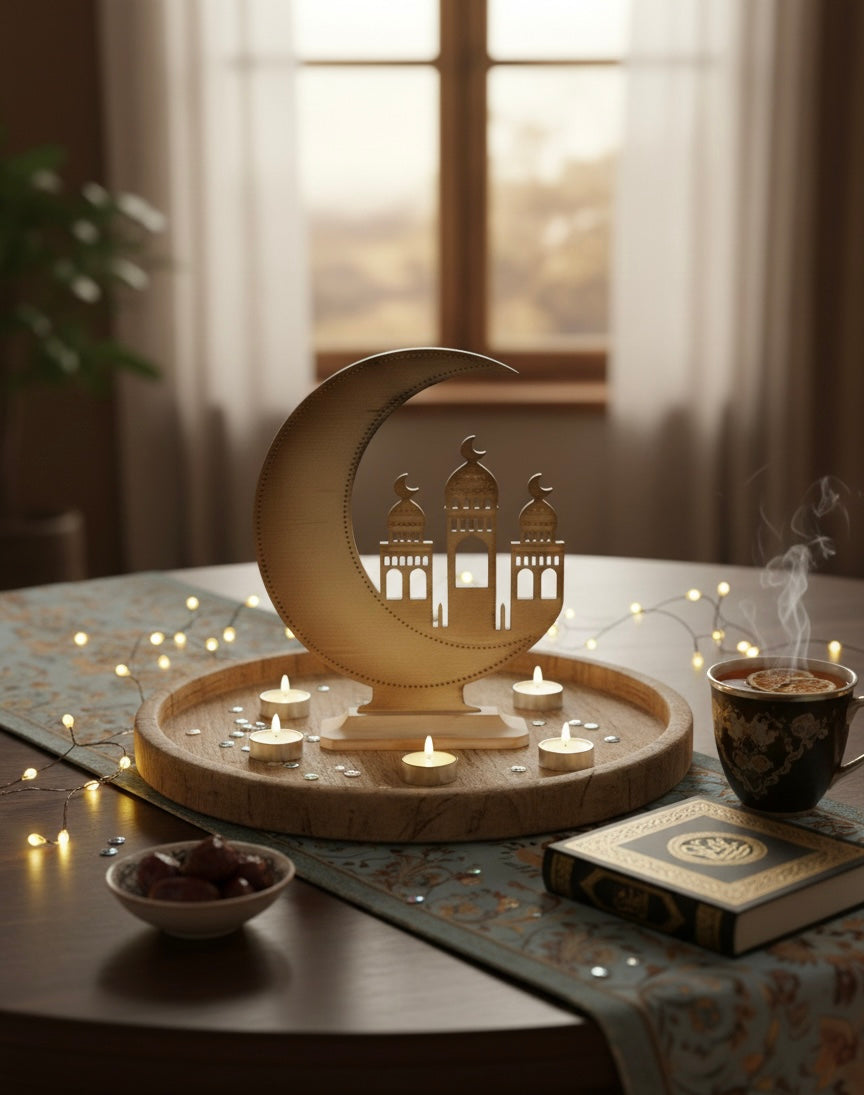 Elegant Ramadan Crescent Tabletop Decor