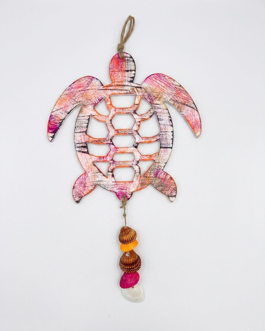 Artisanal Hand-Painted Sea Turtle Wall Decor