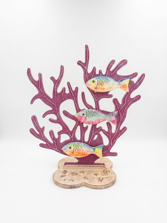 Coastal Coral & Fish Tabletop Accent