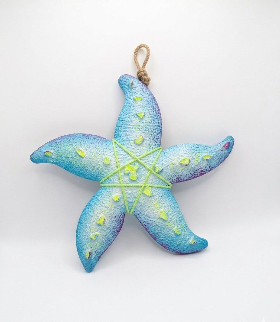 Artisanal Hand-Painted Starfish Wall Decor
