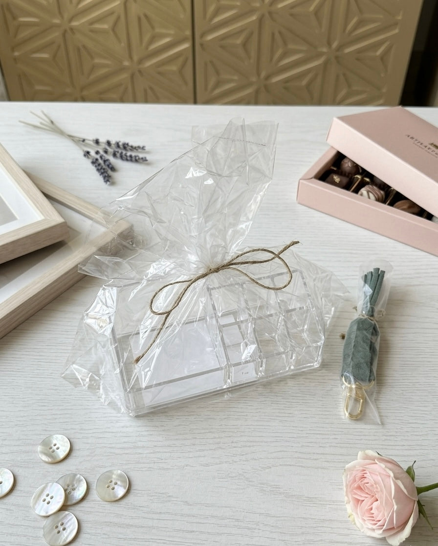 Acrylic Vanity Organizer & Tassel Keychain Gift Set