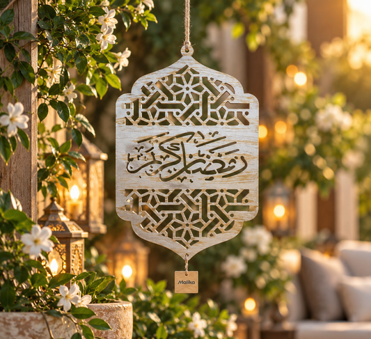 "Ramadan Kareem" Arabesque Geometric Wall Hanging