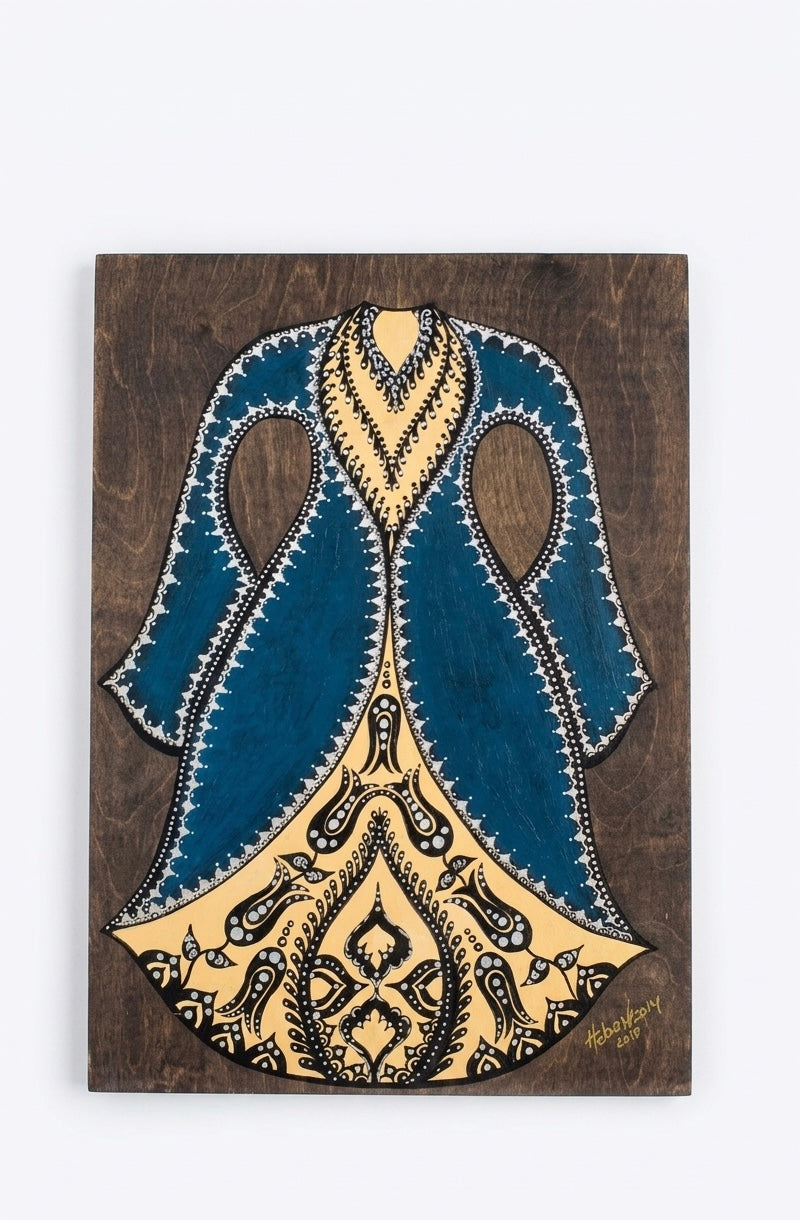 Ottoman Caftan Hand-Painted Wooden Wall Art