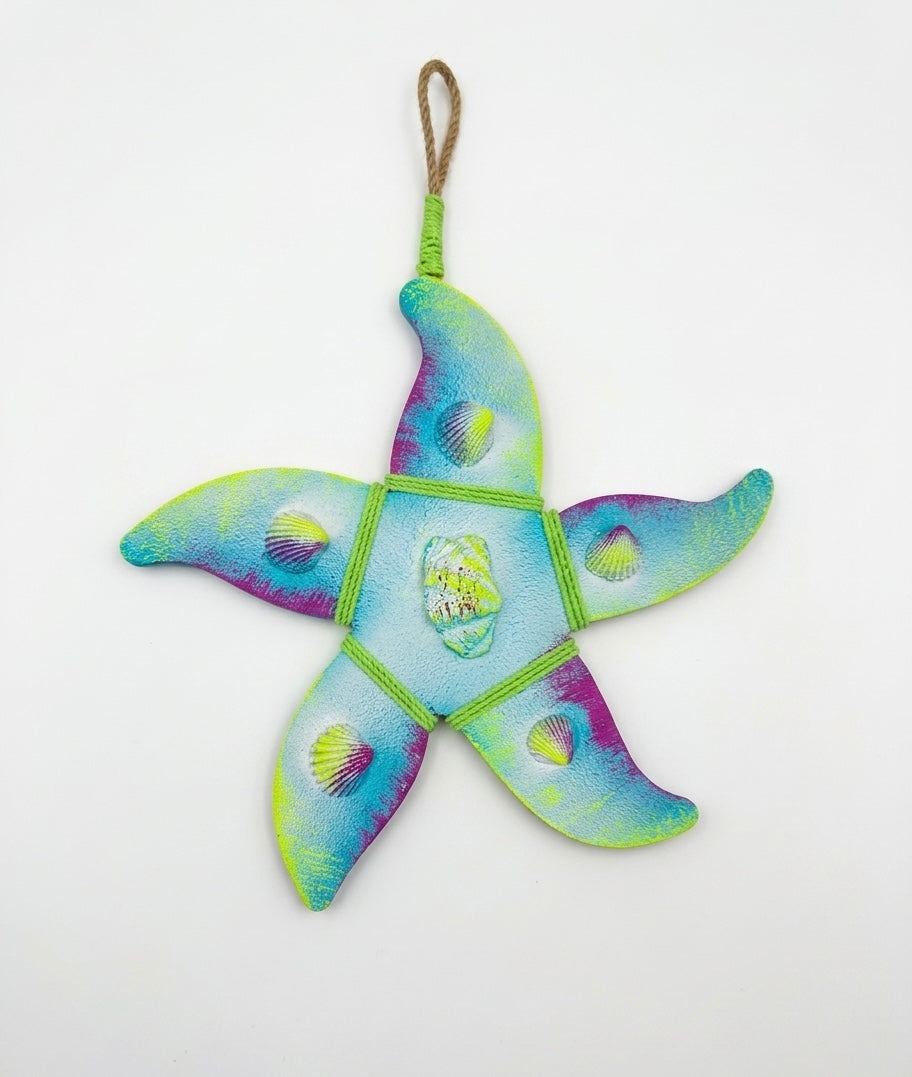 Artisanal Hand-Painted Starfish Wall Decor