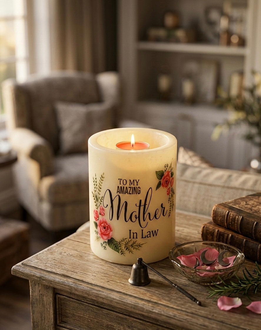 Personalized 13cm Pillar Candle Holder – Multi-Design Tribute for Loved Ones
