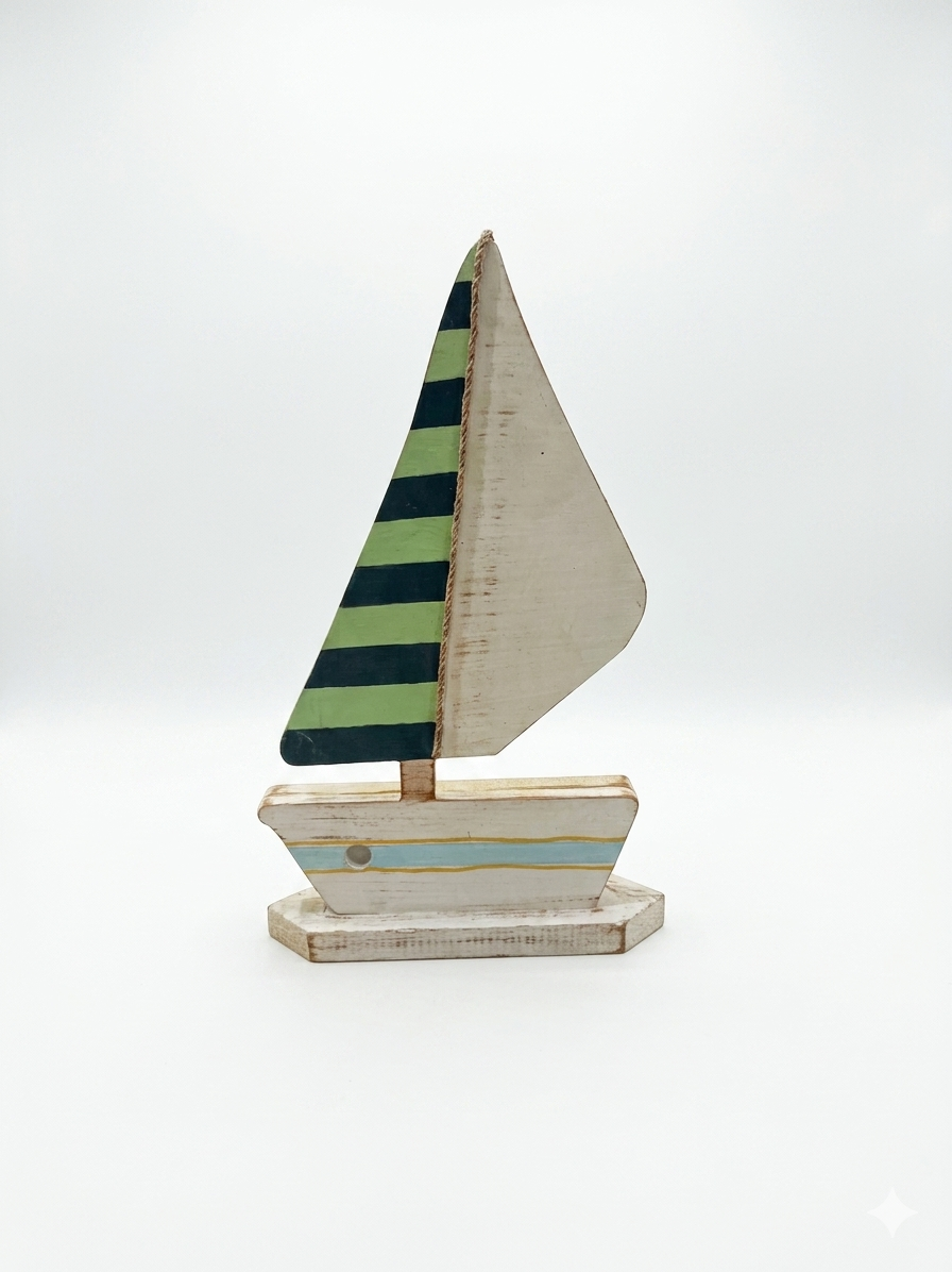 Handcrafted Wooden Sailboat Decor
