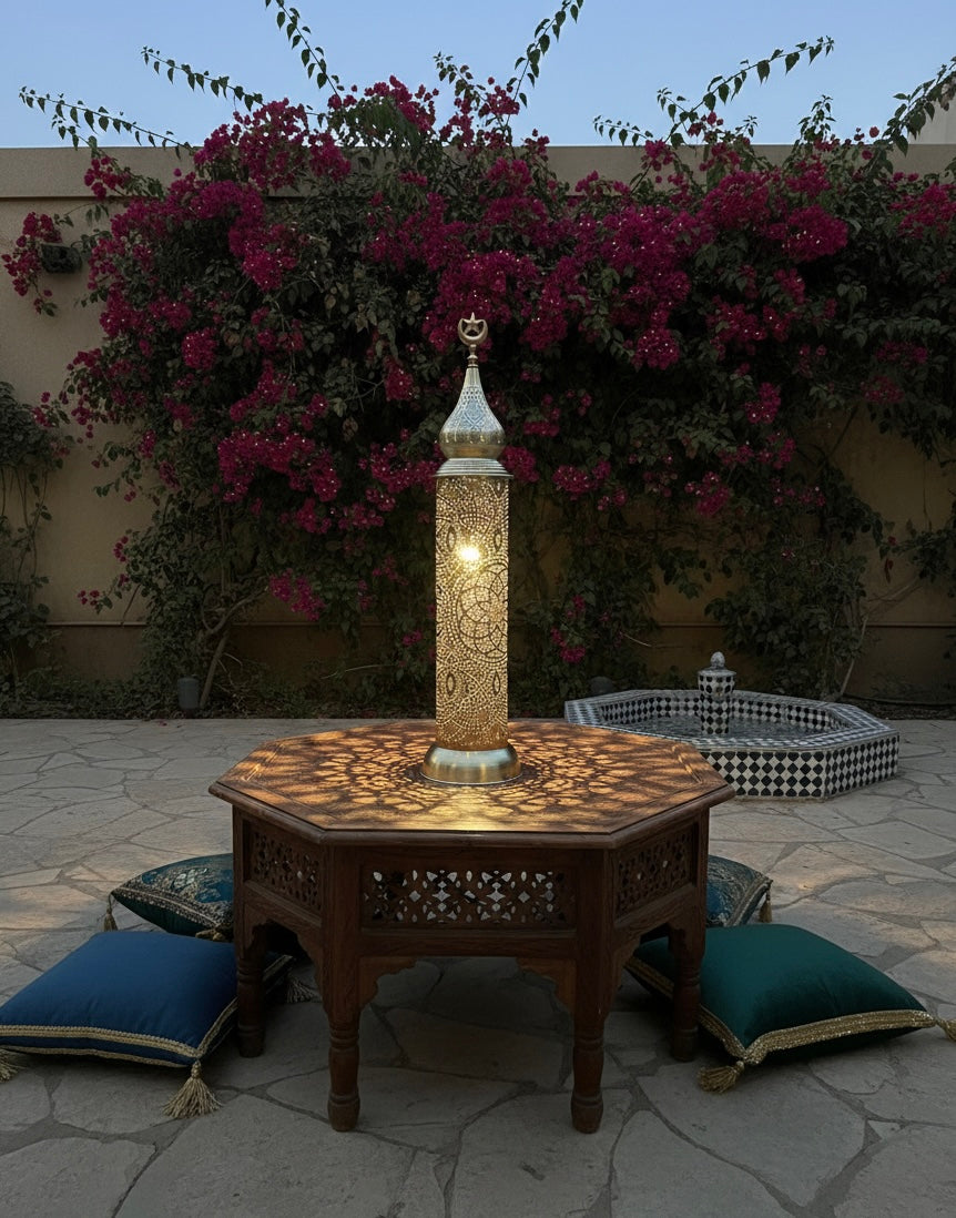 Celestial Filigree Floor Lantern – Moroccan-Inspired