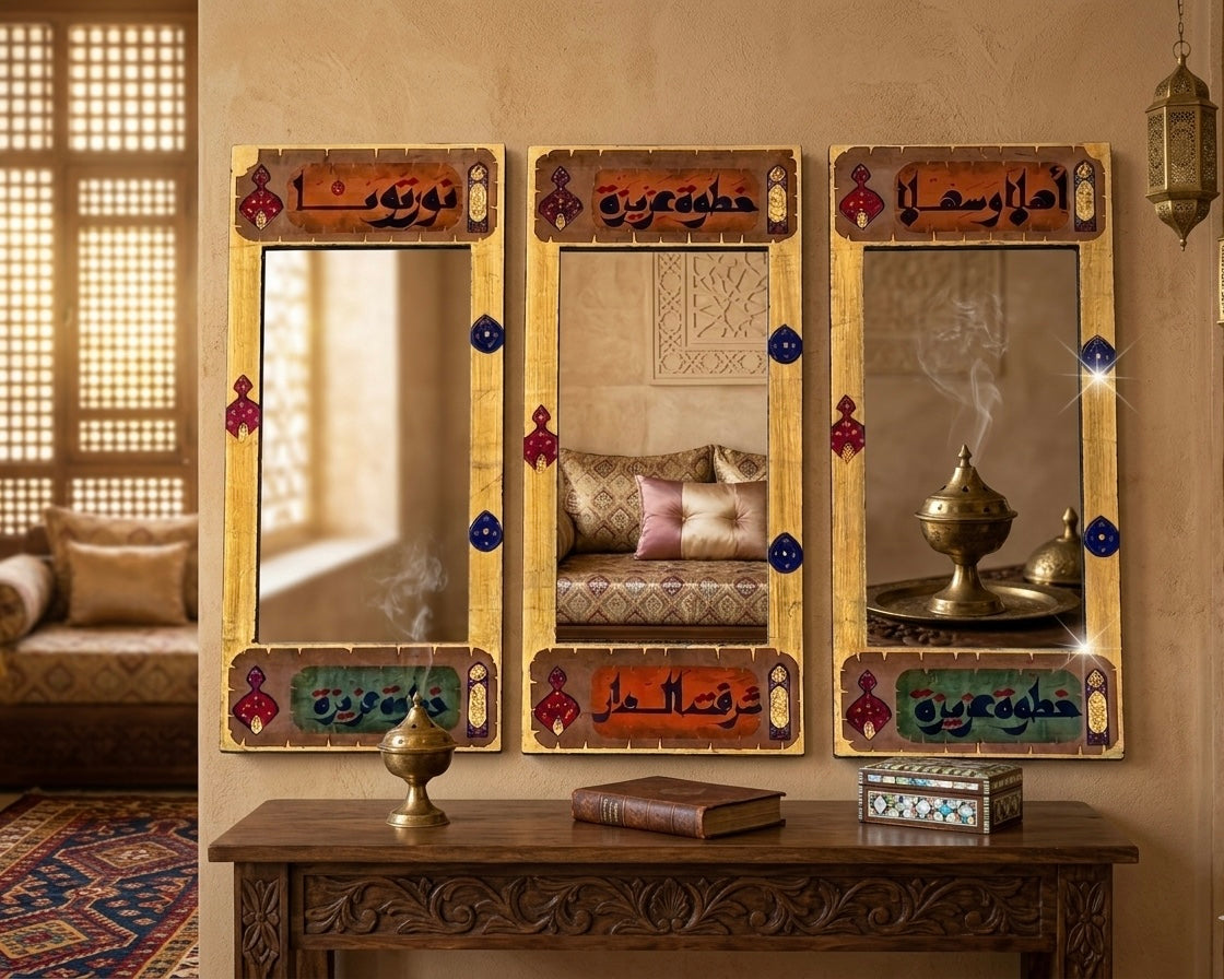 Hand-Painted Calligraphy Mirror