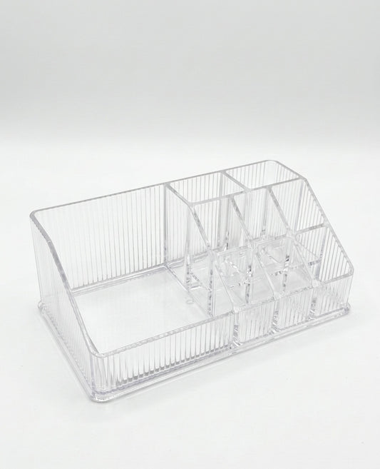 Clear Ribbed Vanity & Makeup Organizer