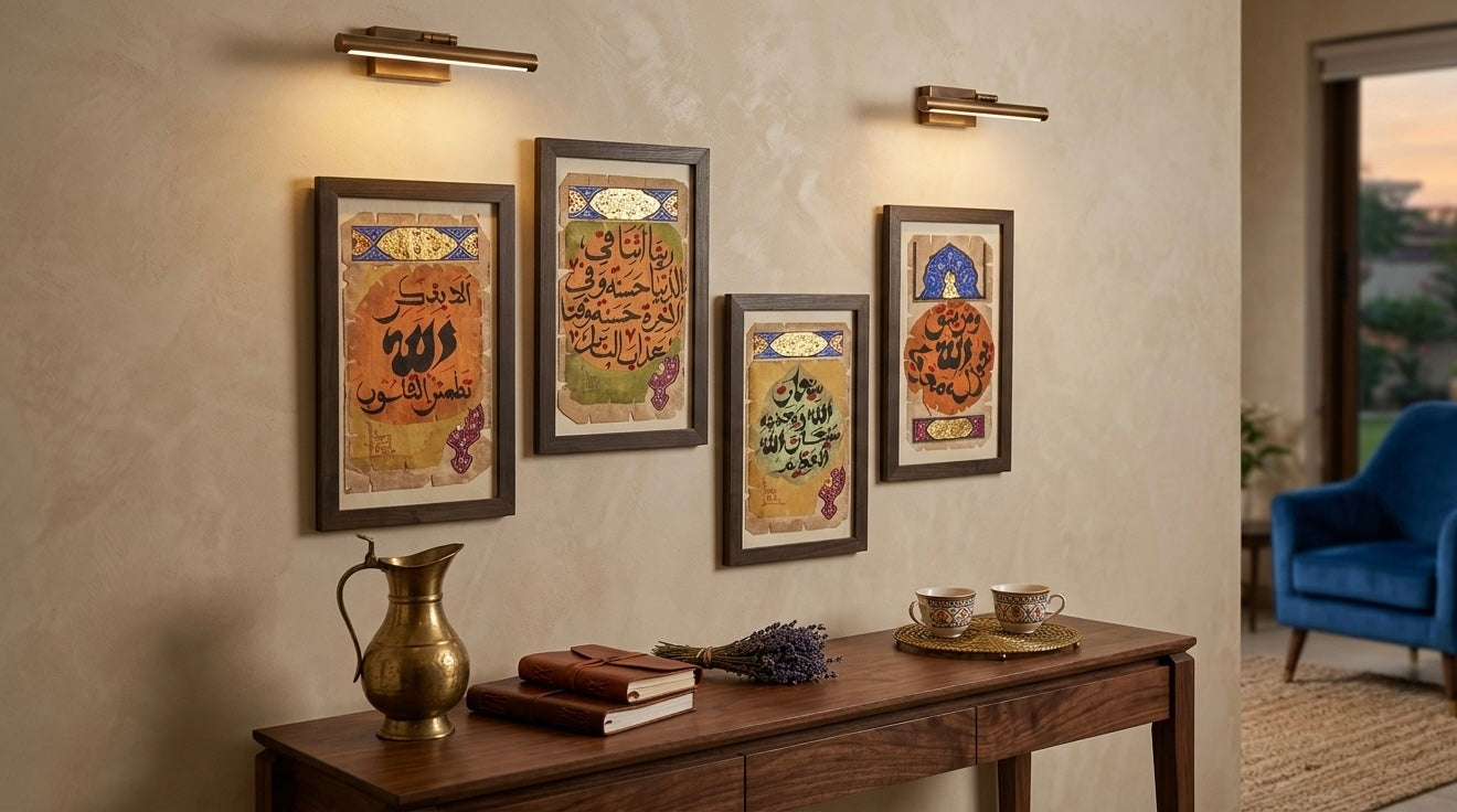 Handcrafted Islamic Calligraphy Quartet 