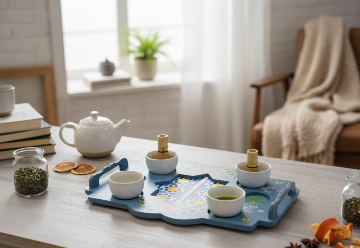 Elegant Handcrafted Arabesque Serving Tray