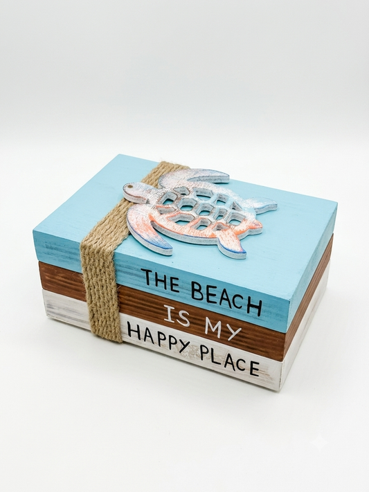 Seaside Decorative Wooden Book Stack