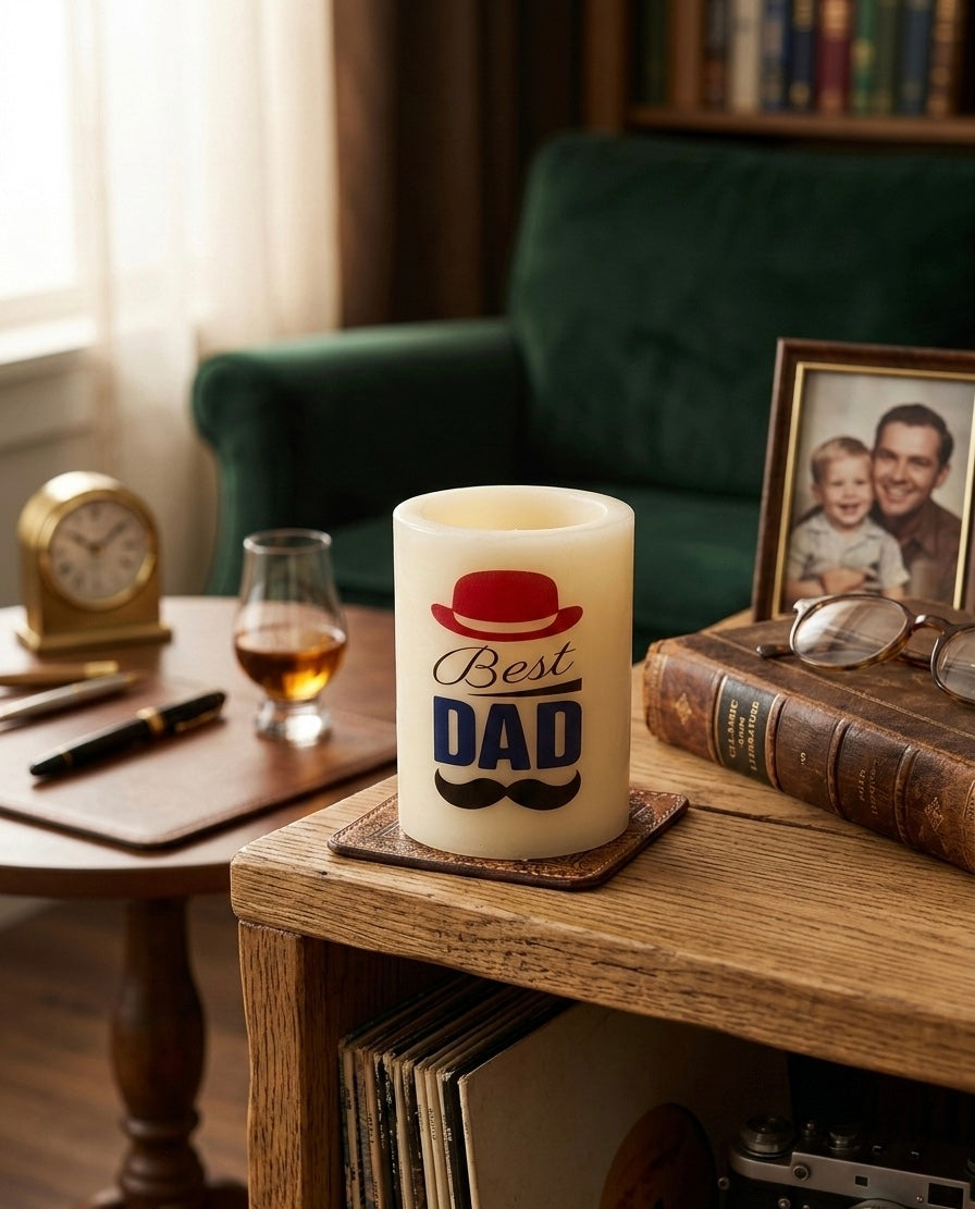 Personalized 13cm Pillar Candle Holder – Multi-Design Tribute for Loved Ones