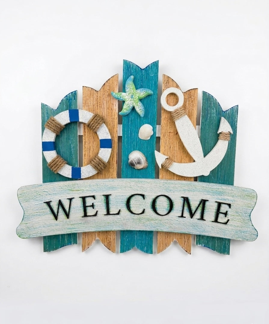Artisanal Nautical Welcome Wall Art