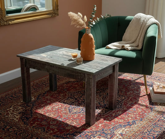 Rustic Hand-Charred Side Table