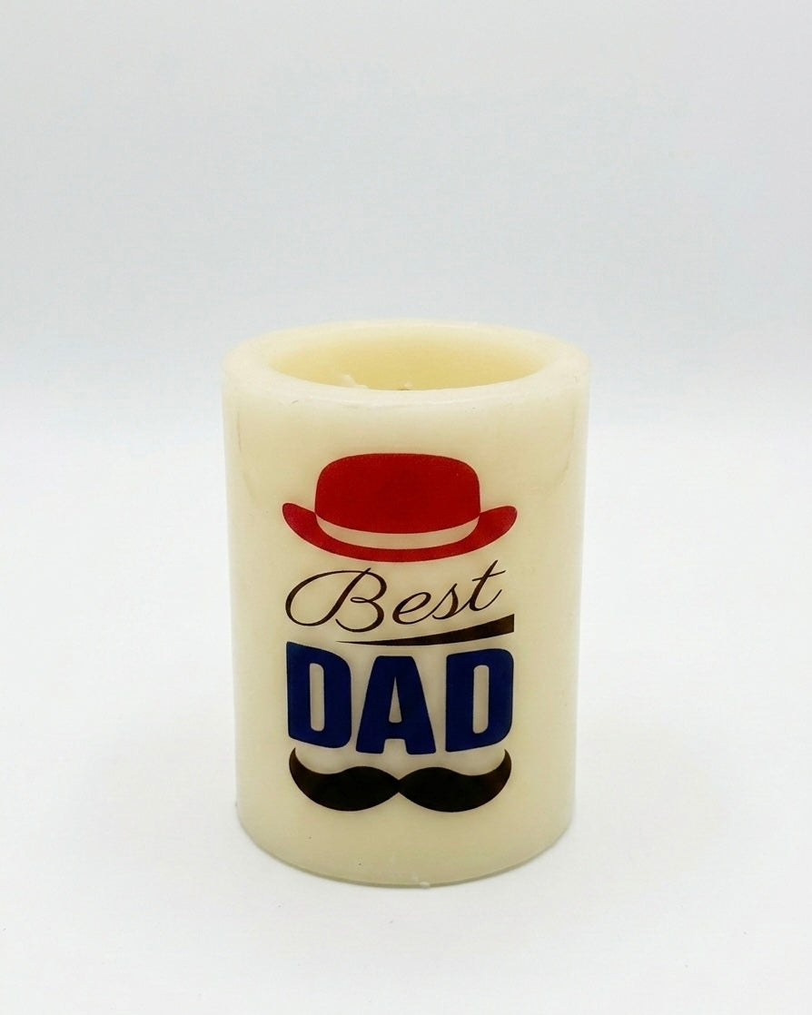 Personalized 13cm Pillar Candle Holder – Multi-Design Tribute for Loved Ones