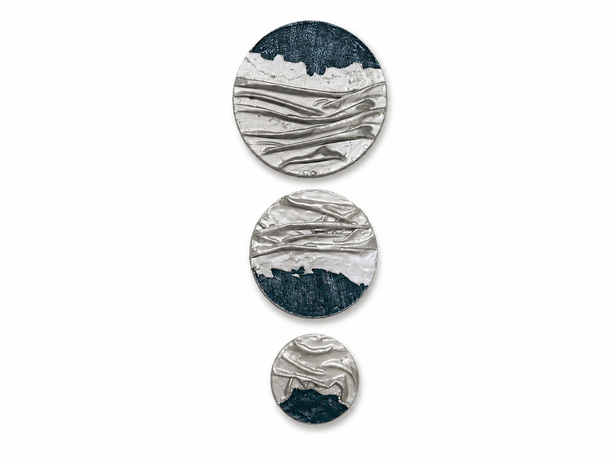 Modern Textured Circular Wall Art Set