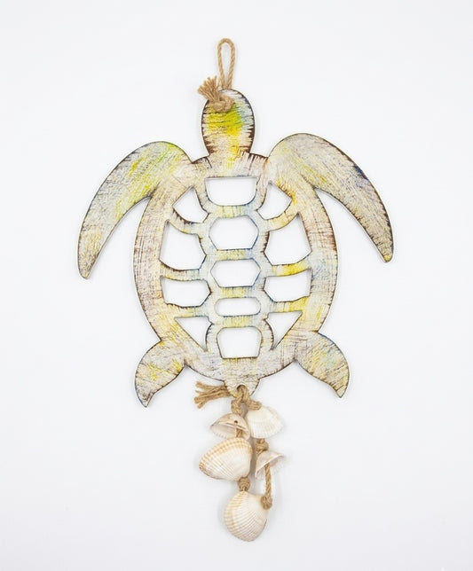 Artisanal Hand-Painted Sea Turtle Wall Decor