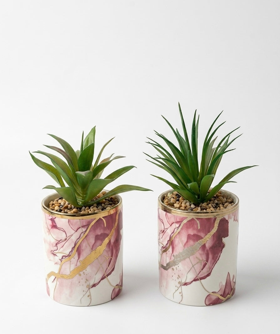 Amethyst & Gold & White  Planter