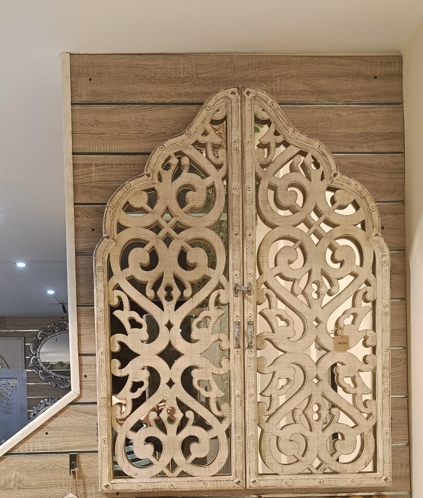 Mirrored Arabesque Hand-Carved Wall Art