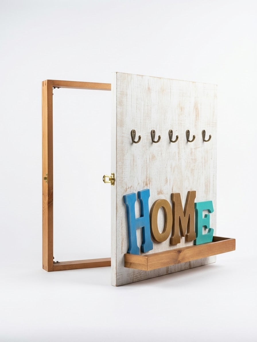 Rustic Wooden Wall Organizer & Electric Panel Cover (60x60 cm)