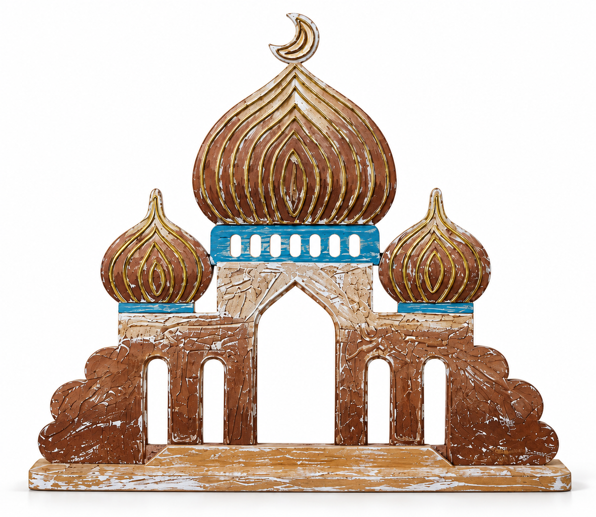 Artisan Hand-Carved Wooden Mosque Decor