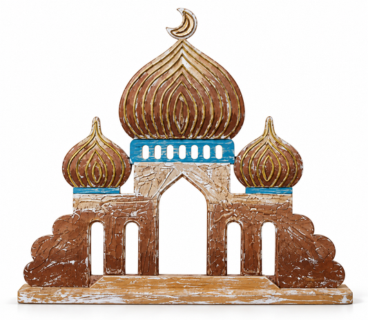 Artisan Hand-Carved Wooden Mosque Decor