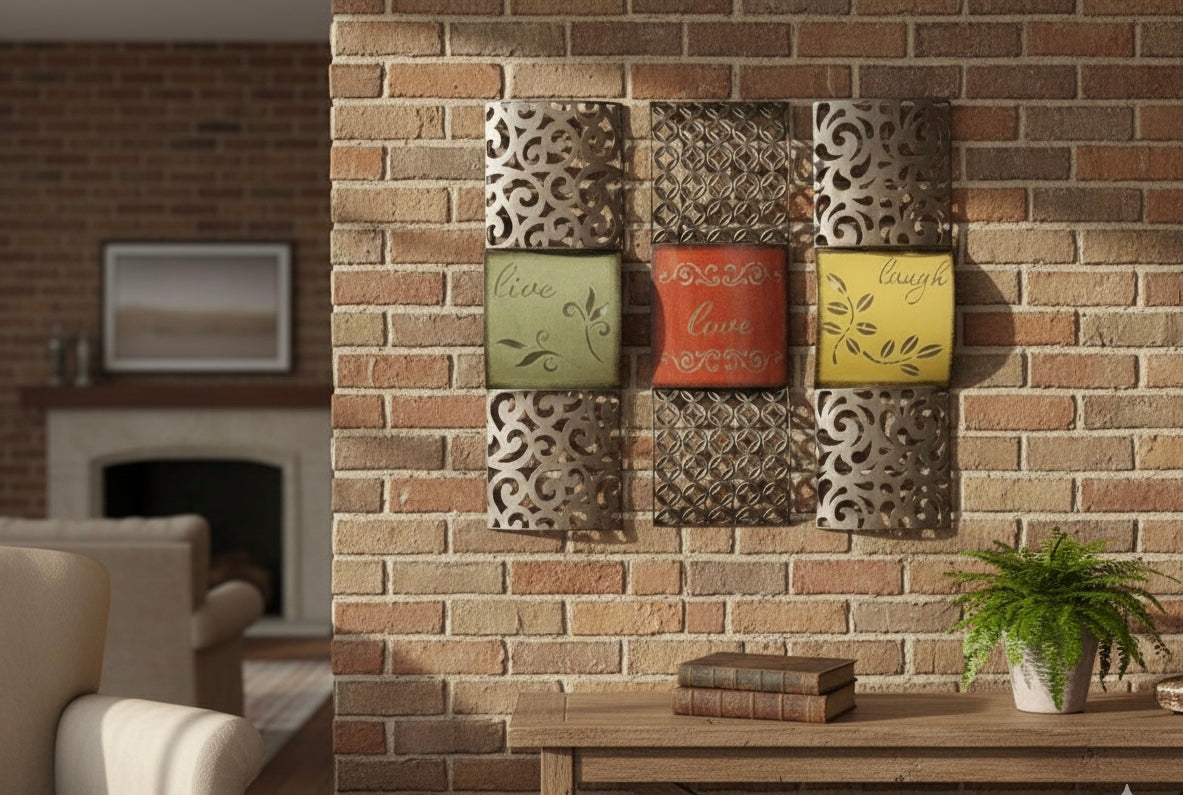 Inspirational Arabesque Metal Wall Art Trio