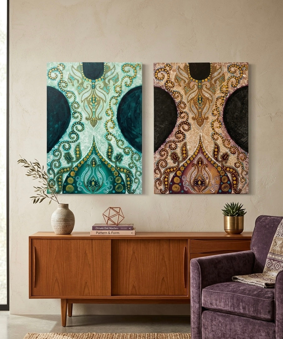 "Mystic Bloom" Mandala Canvas Wall Art (50x70 cm)