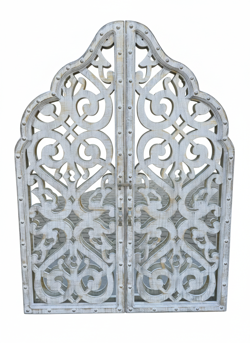 Mirrored Arabesque Hand-Carved Wall Art