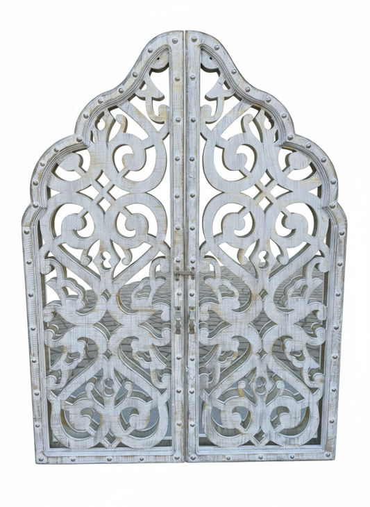 Mirrored Arabesque Hand-Carved Wall Art