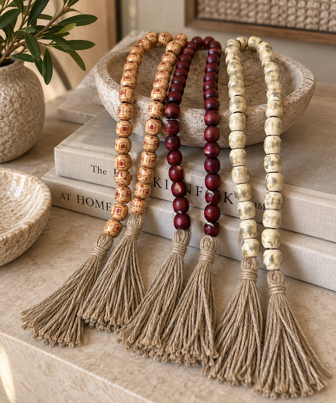 Whirling Devotion: Handcrafted Wooden Prayer Beads (80 cm)