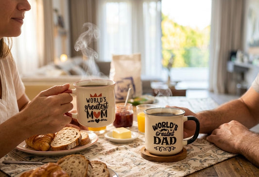 World’s Greatest Mom & Dad Premium Ceramic Mug Set – 2-Piece Gift Bundle