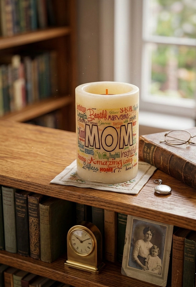 Personalized 13cm Pillar Candle Holder – Multi-Design Tribute for Loved Ones