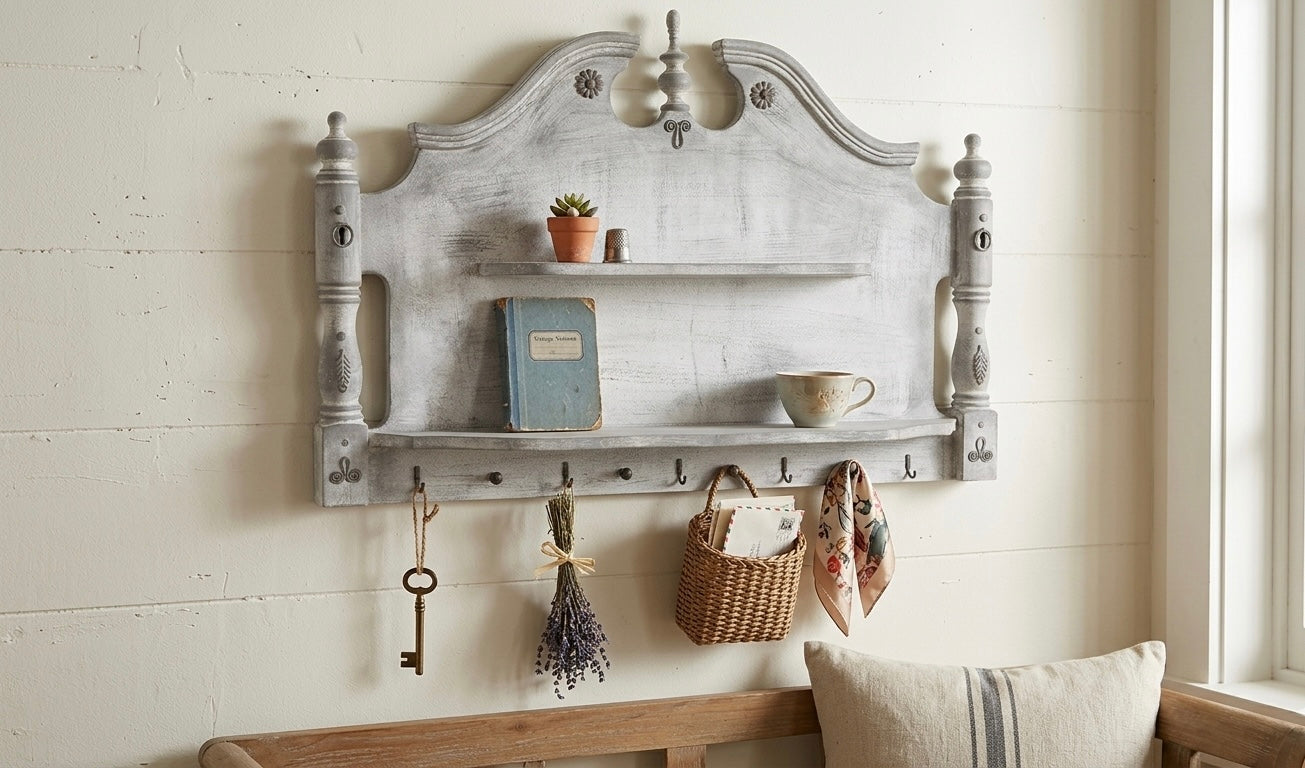 Vintage Grandeur Distressed Wooden Wall Organizer