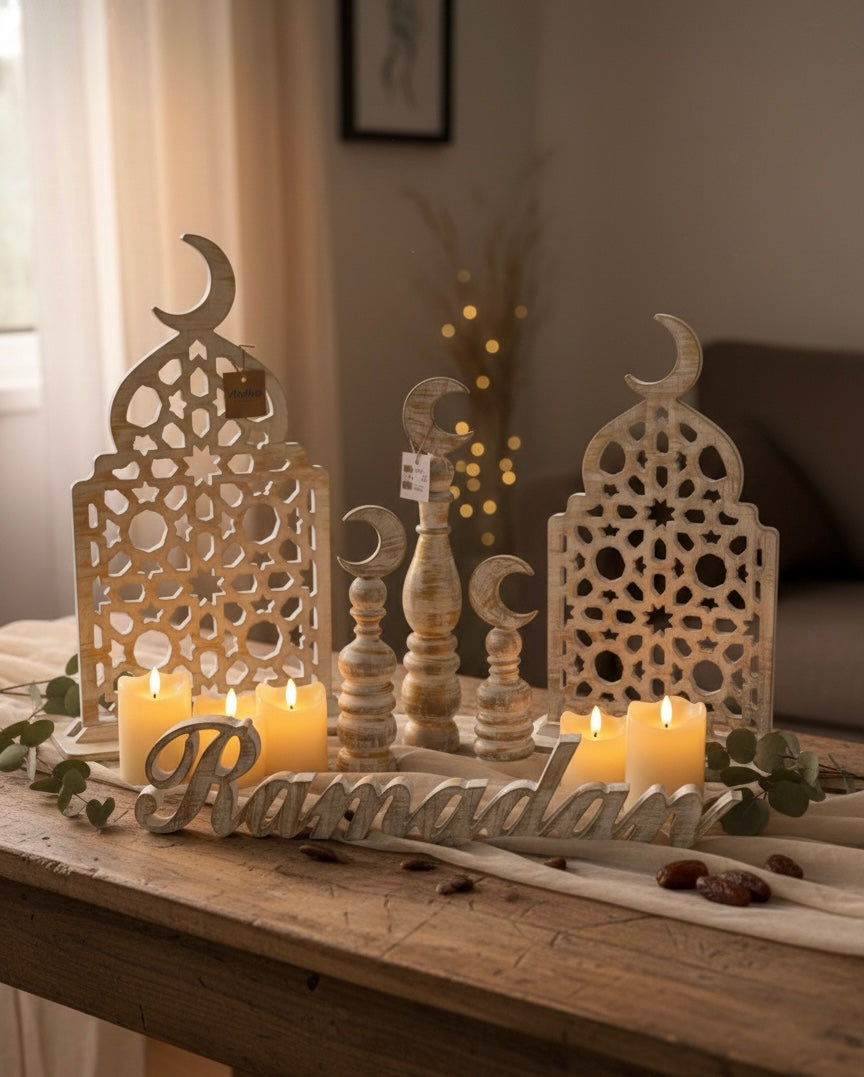 Ramadan Kareem Laser-Cut Wood Script