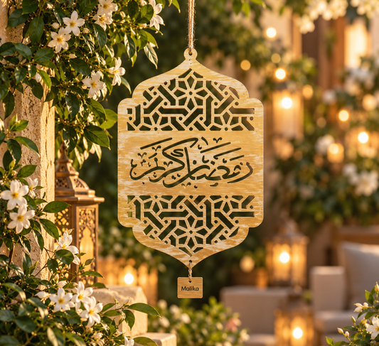 "Ramadan Kareem" Arabesque Geometric Wall Hanging